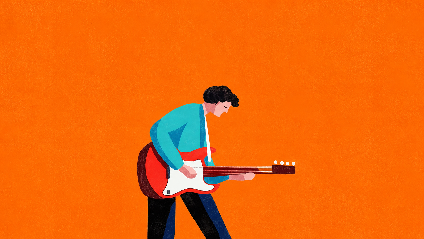 One-on-one guitar lesson, focused and distraction-free